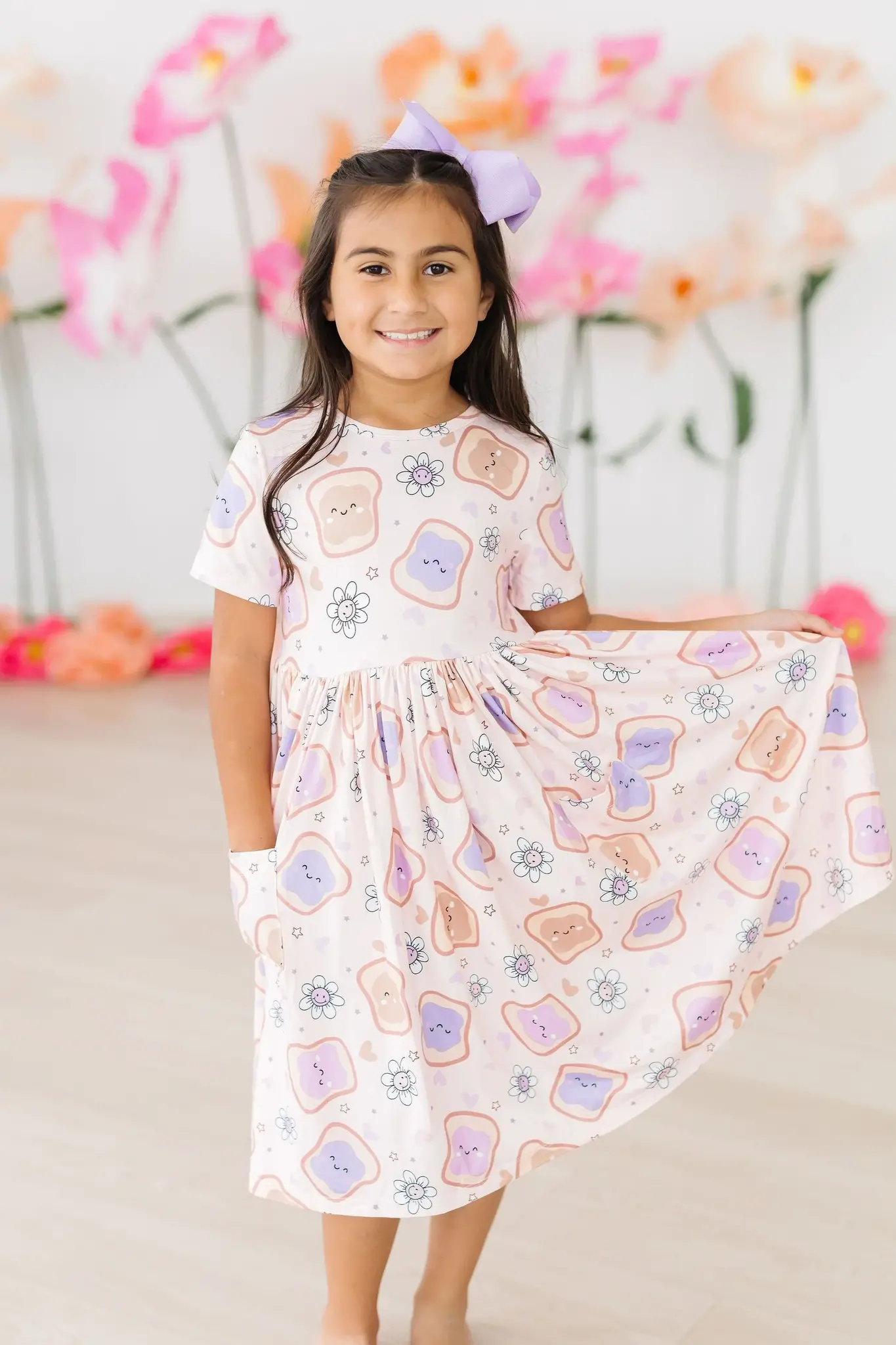 Mila & Rose Peanut Butter Jelly Time S/S Pocket Twirl Dress
