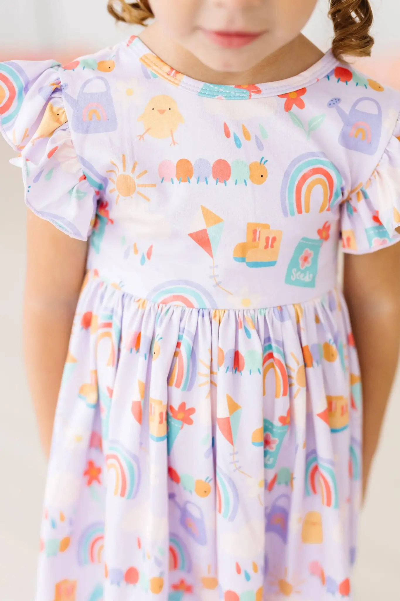Mila & Rose Rainy Day Flutter Sleeve Twirl Dress