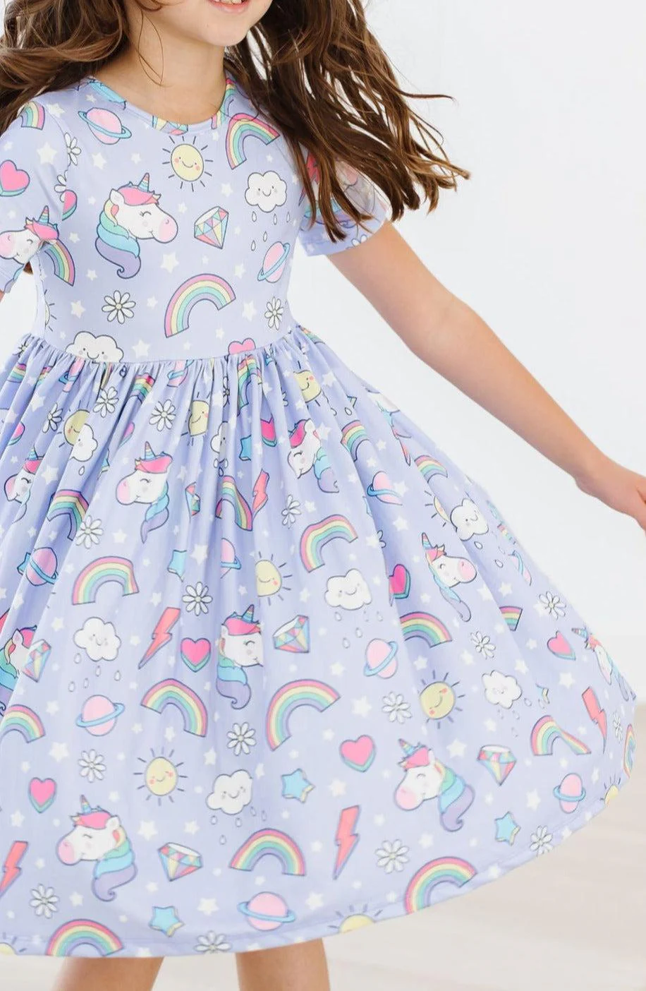 Mila & Rose Galactic Unicorns SS Twirl Dress