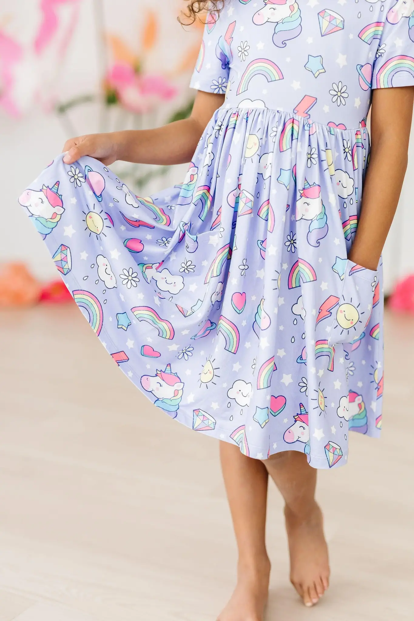 Mila & Rose Galactic Unicorns SS Twirl Dress