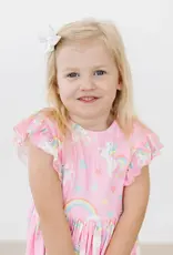 Mila & Rose My Little Unicorn Flutter Sleeve Twirl Dress