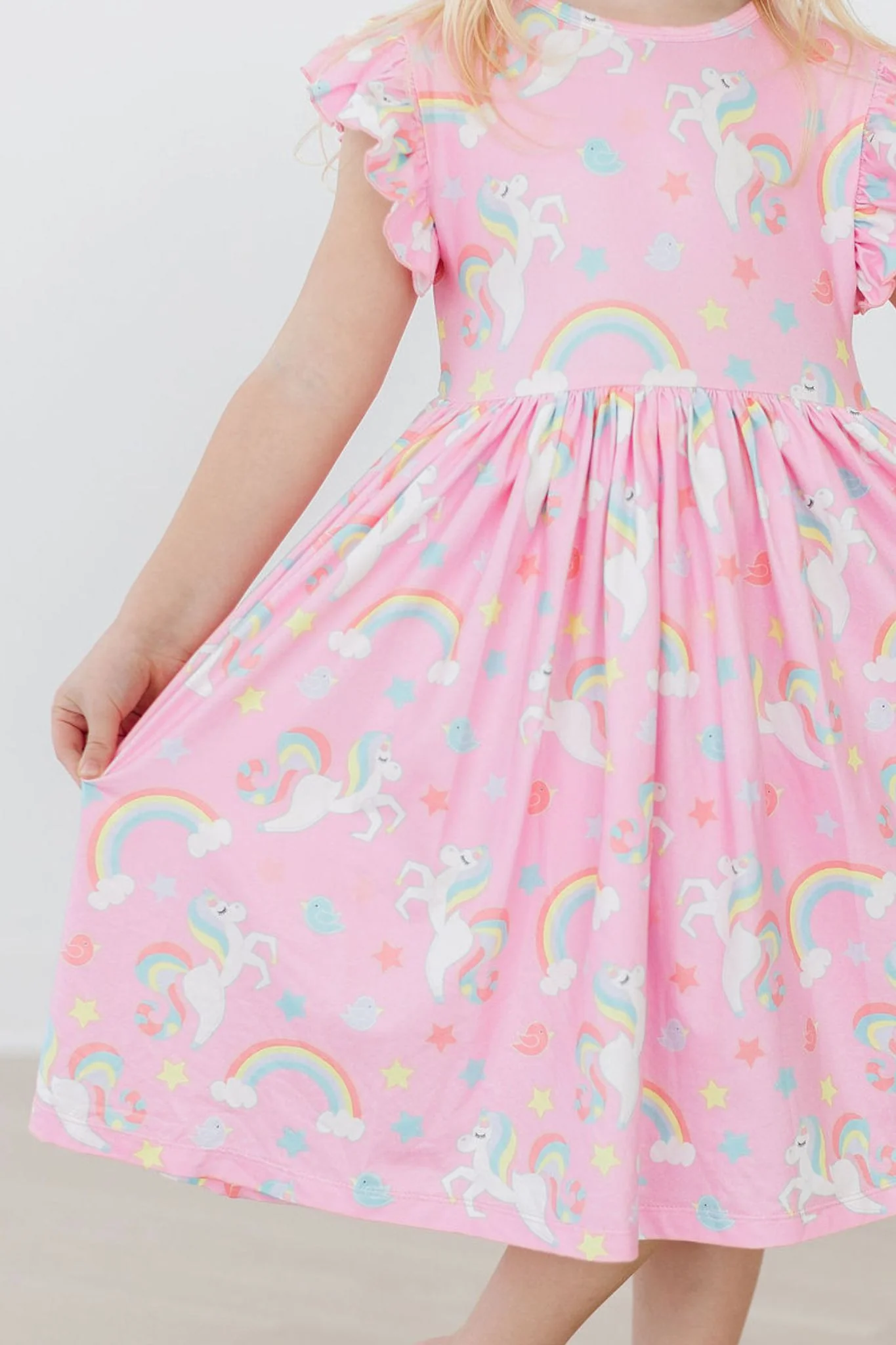 Mila & Rose My Little Unicorn Flutter Sleeve Twirl Dress