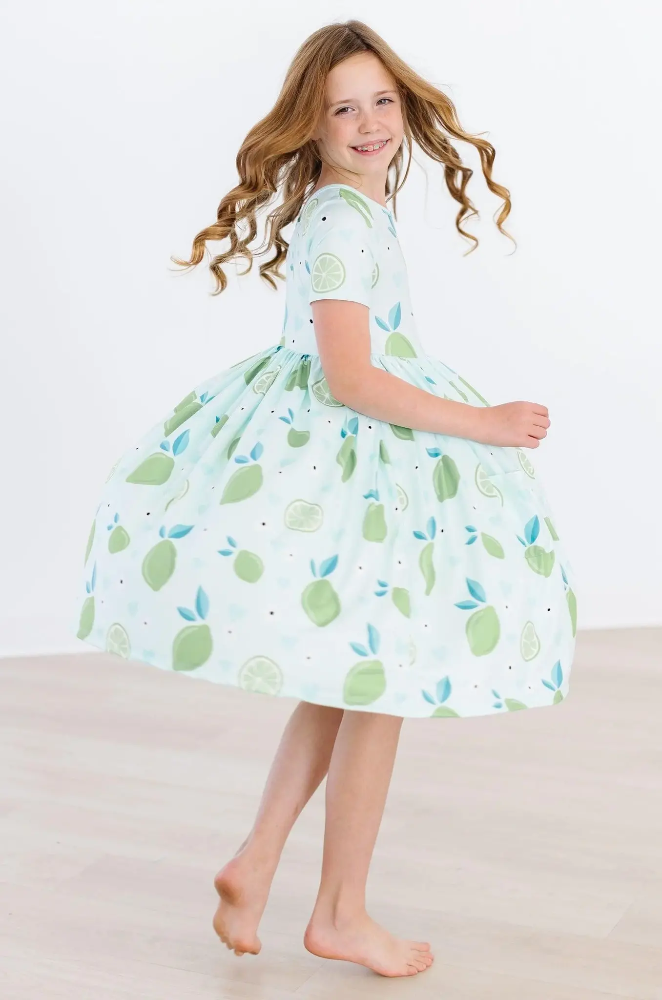 Mila & Rose Key Lime Cutie S/S Pocket Twirl Dress