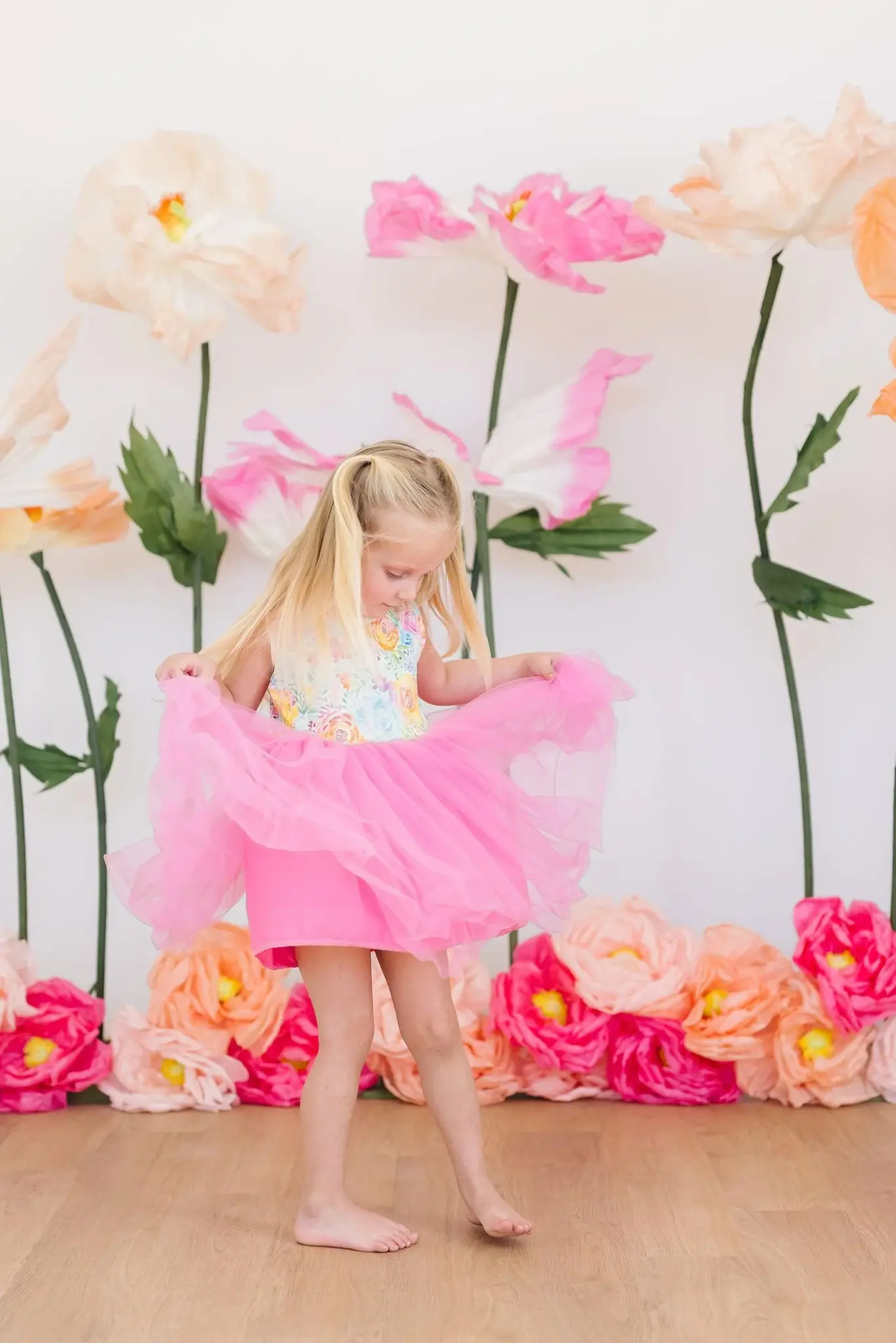 Mila & Rose Rainbow Floral Tank Tutu Dress