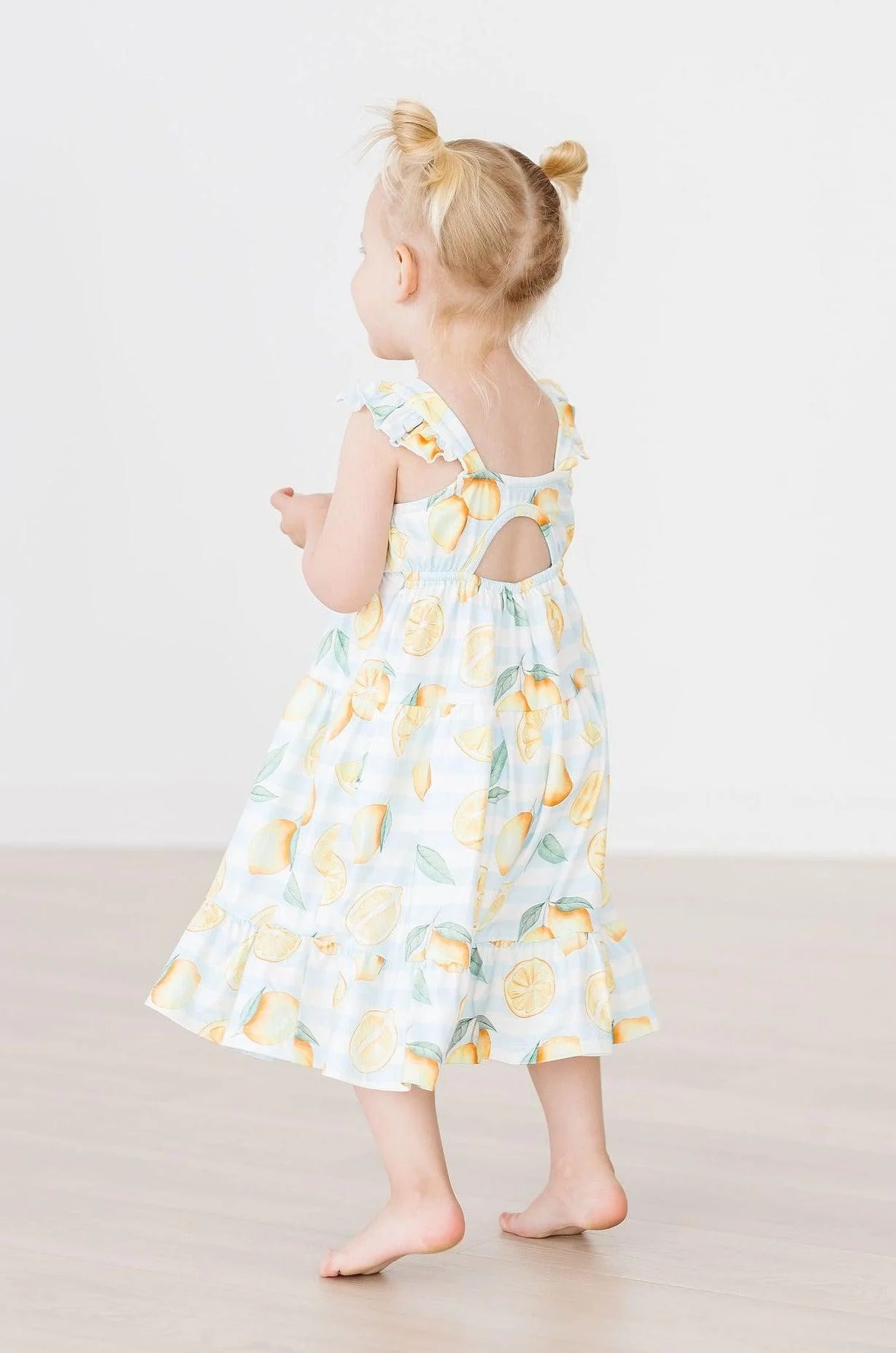 Mila & Rose Lovely Lemons Ruffle Maxi Dress