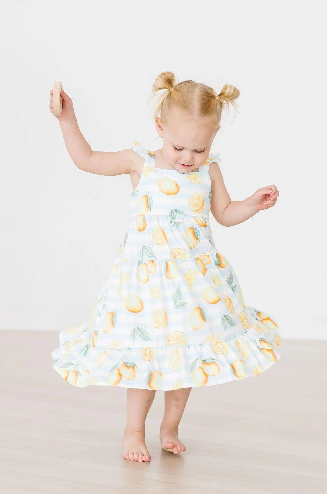 Mila & Rose Lovely Lemons Ruffle Maxi Dress