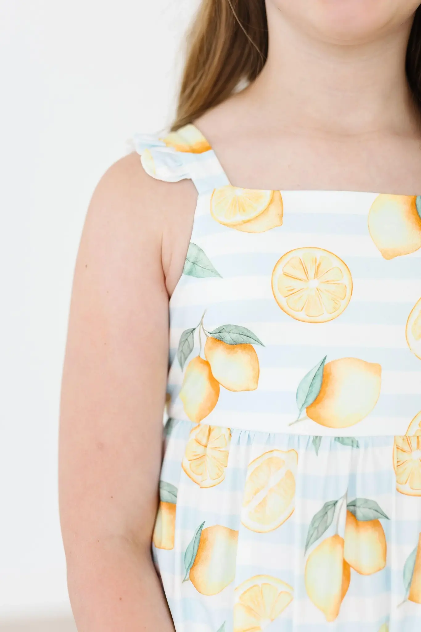 Mila & Rose Lovely Lemons Ruffle Maxi Dress