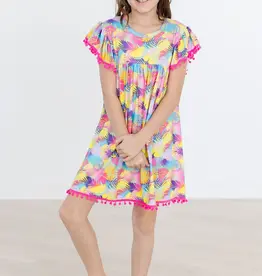 Mila & Rose Tropical Glow Pom Pom Dress