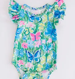 Mila & Rose Watercolor Butterflies S/S Flutter Bodysuit