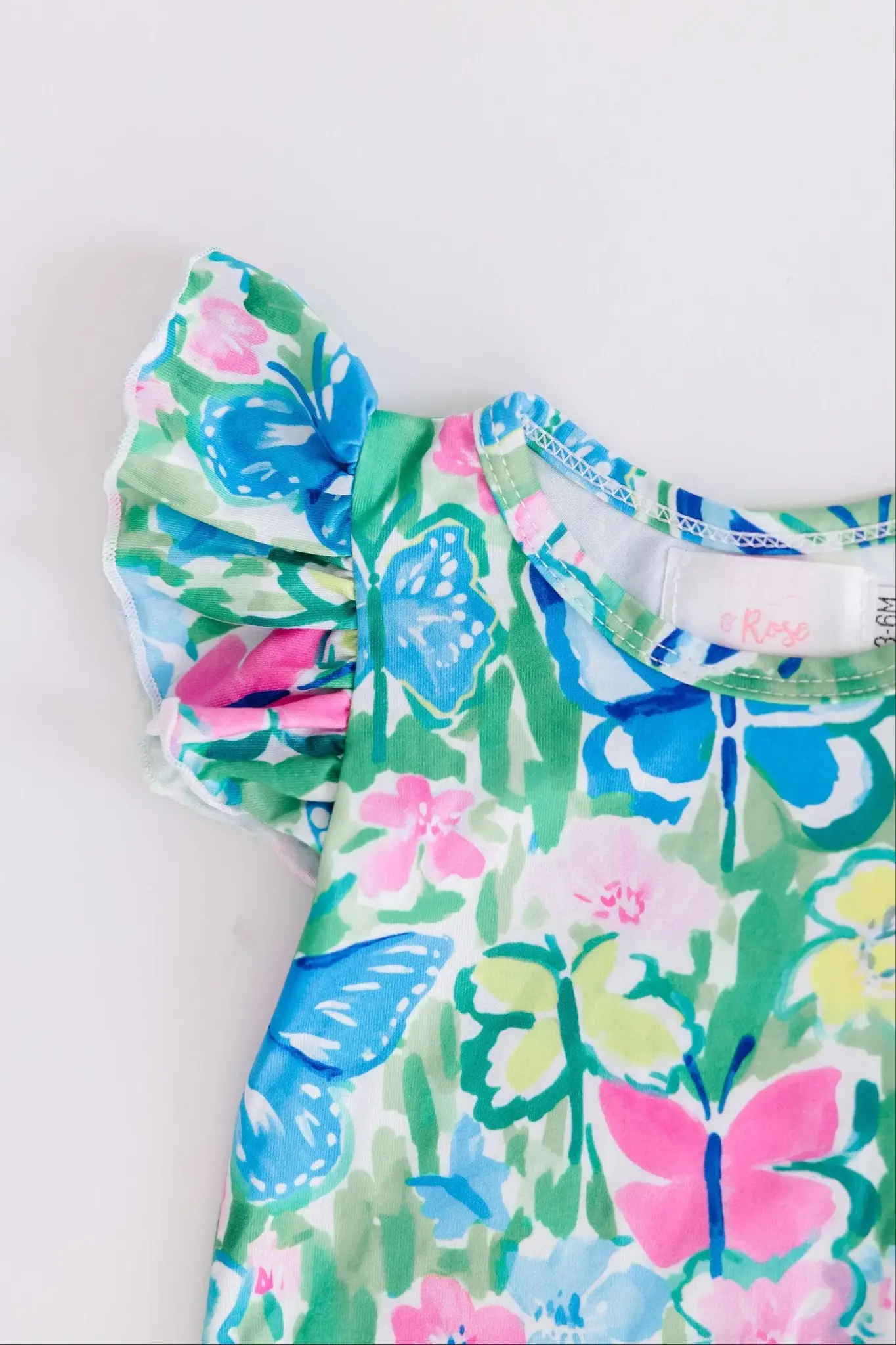 Mila & Rose Watercolor Butterflies S/S Flutter Bodysuit