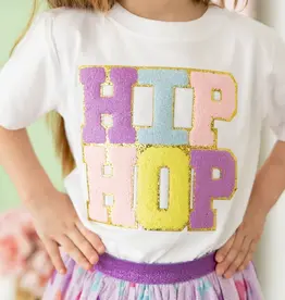 Sweet Wink Hip Hop Patch Easter Short Sleeve T-Shirt White