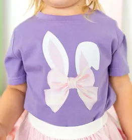Sweet Wink Bunny Bow Easter Short Sleeve T-Shirt Lavender
