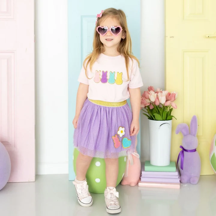 Sweet Wink Easter Peeps Patch Short Sleeve T-Shirt Ballet