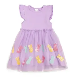 Sweet Wink Easter Peeps Flutter Sleeve Tutu Dress (Lavender)