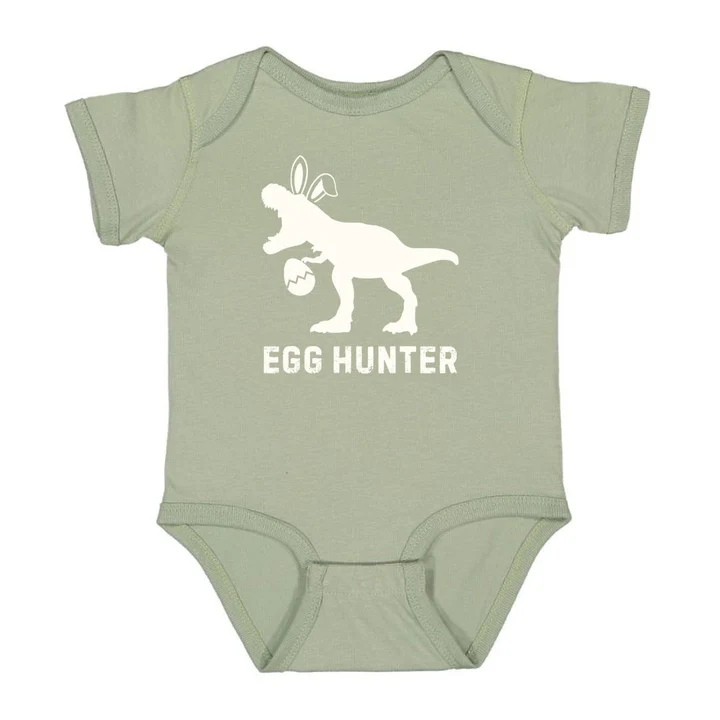 Sweet Wink Egg Hunter Easter Short Sleeve Bodysuit Sage