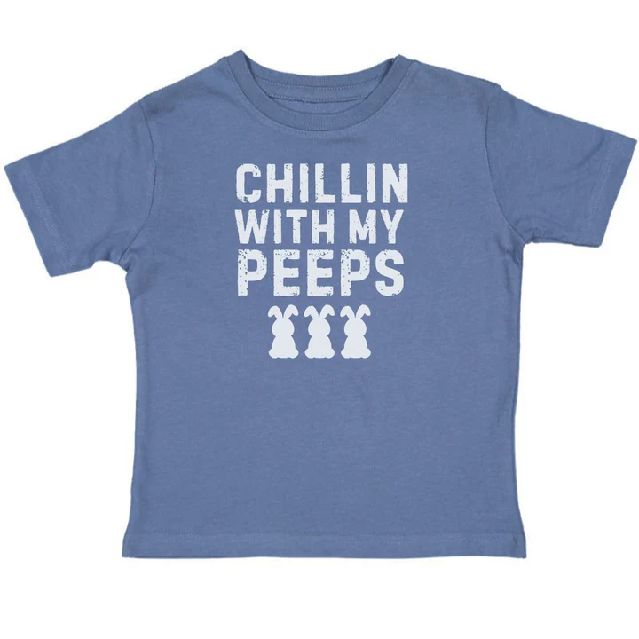 Sweet Wink Chillin With My Peeps Easter Short Sleeve T-Shirt Indigo