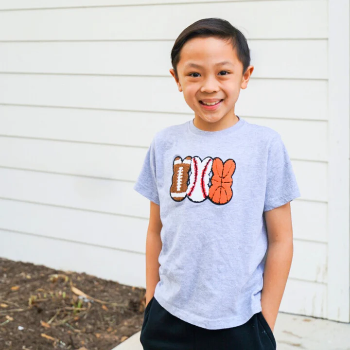 Sweet Wink Sports Peeps Patch Easter Short Sleeve T-Shirt Gray