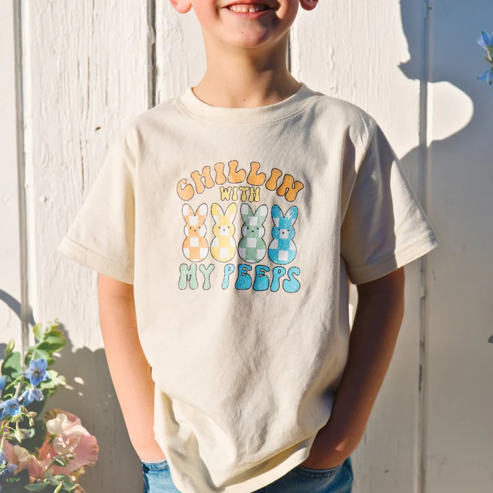 Sweet Wink Chillin With My Peeps Easter Short Sleeve T-Shirt Natural