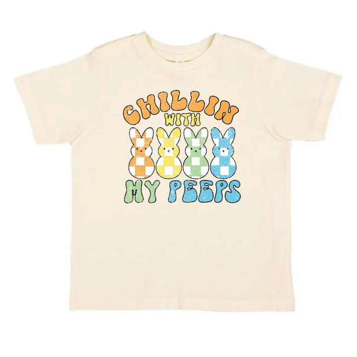 Sweet Wink Chillin With My Peeps Easter Short Sleeve T-Shirt Natural