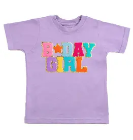 Sweet Wink Birthday Girl Patch Short Sleeve T-Shirt Lavender