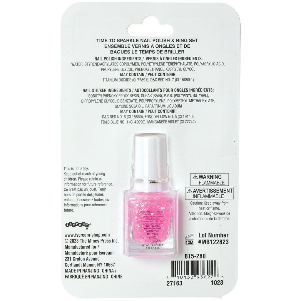 iscream Time to Sparkle Nail Polish & Ring Set