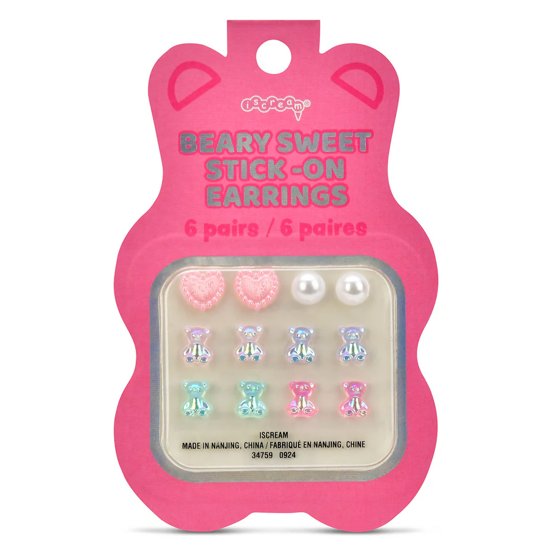 iscream Beary Sweet Stick On Earrings