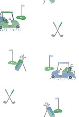 Angel Dear  Polo Romper Blue Baby Golf Carts
