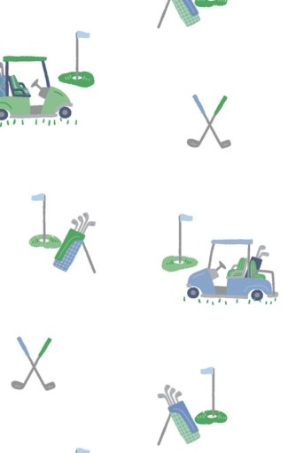 Angel Dear  Polo Romper Blue Baby Golf Carts