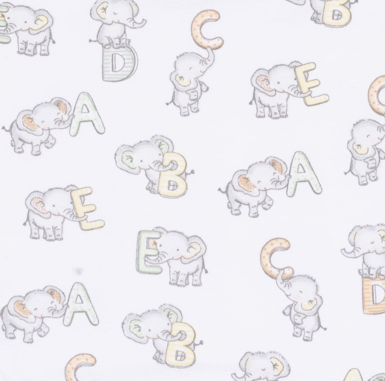 Angel Dear Vintage Elephant ABC Tmh Set With Roll Over Cuff Pant