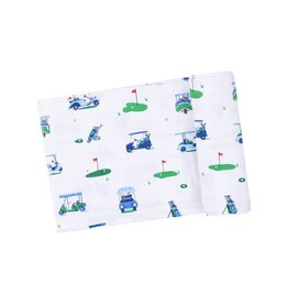 Angel Dear Vintage Golf Carts Blue Swaddle Blanket