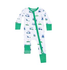 Angel Dear Vintage Golf Carts Blues 2 Way Zipper Romper