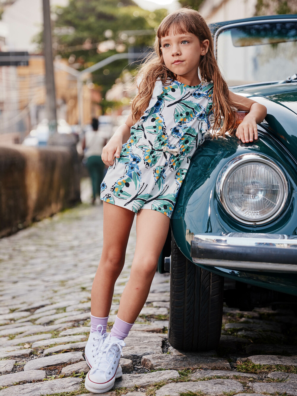 Tea Collection Flutter Sleeve Romper Carnival Butterfly