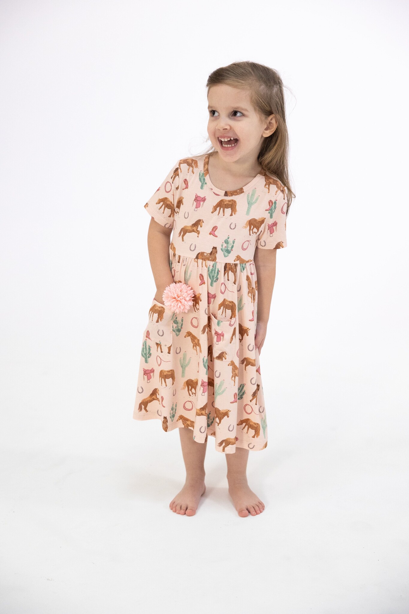 Angel Dear Western Horses S/S Twirly Dress