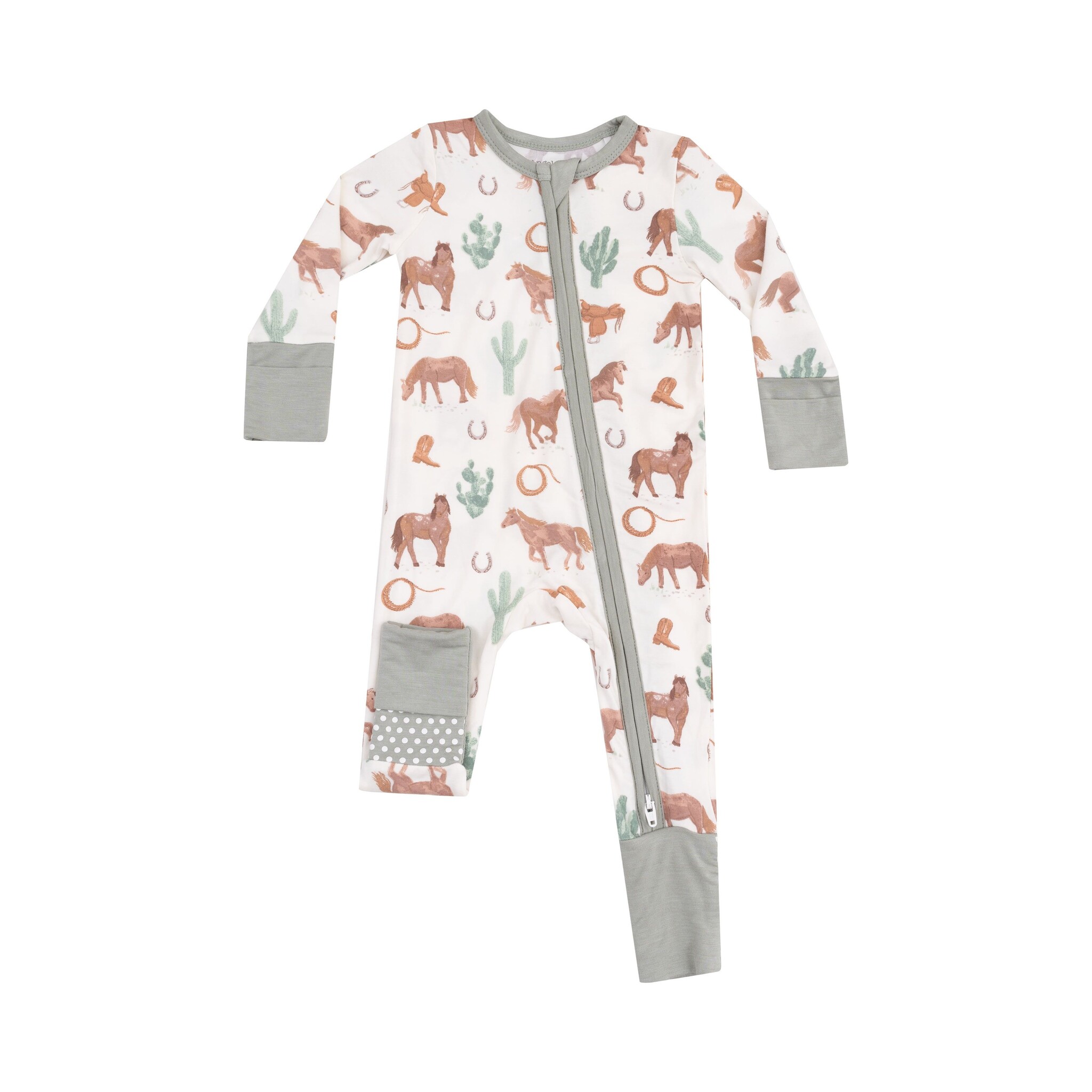 Angel Dear Western Horses Uni 2 Way Zipper Romper