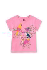 Tea Collection Tropical Birds Graphic Tee Sachet Pink