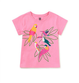 Tea Collection Tropical Birds Graphic Tee Sachet Pink