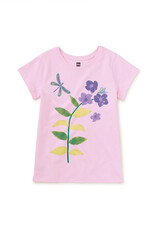 Tea Collection Dragonfly Floral Graphic Tee Pink Lady