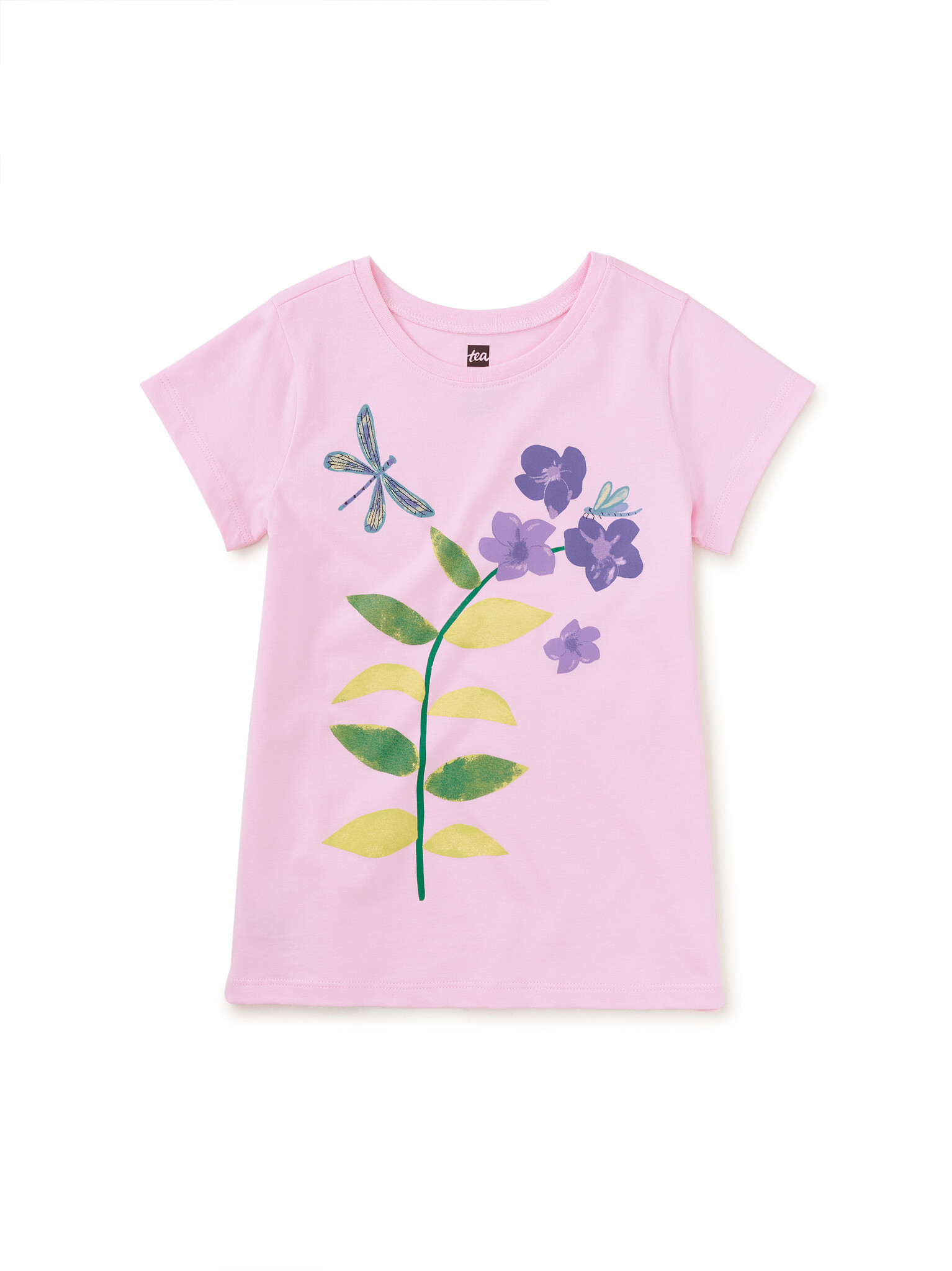 Tea Collection Dragonfly Floral Graphic Tee Pink Lady
