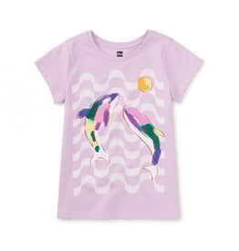 Tea Collection Rainbow Orcas Graphic Tee Lavender Blush