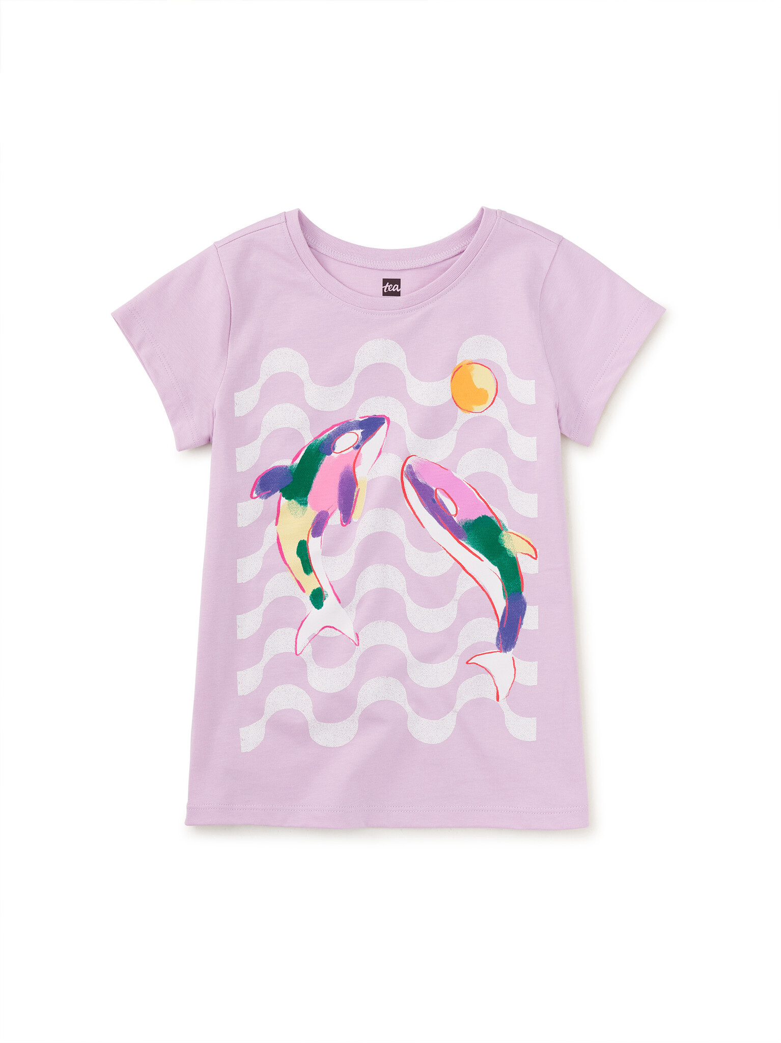 Tea Collection Rainbow Orcas Graphic Tee Lavender Blush