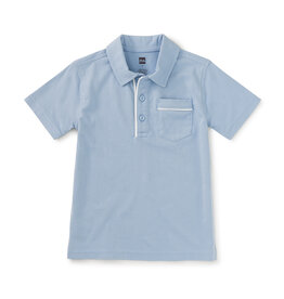 Tea Collection Piped Polo Blue Fog