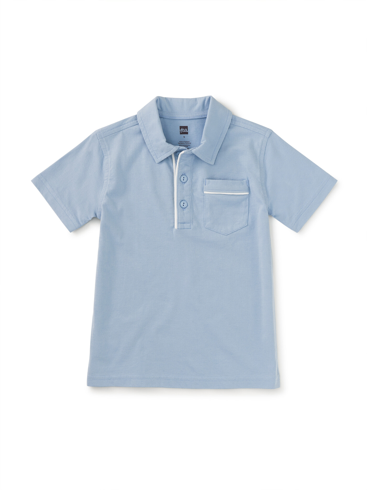 Tea Collection Piped Polo Blue Fog