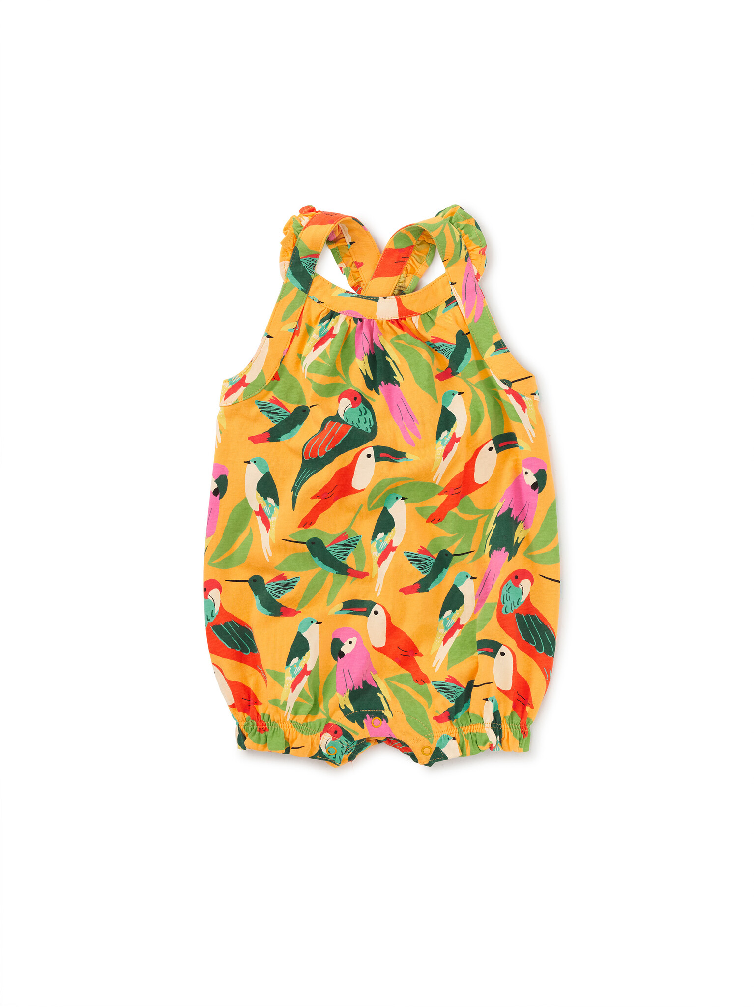 Tea Collection Cross-Back Baby Romper Wild Birds