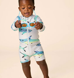 Tea Collection Rash Guard Baby Swimsuit Painted Sharks