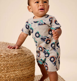 Tea Collection Pocket Shortie Baby Romper Motocicleta