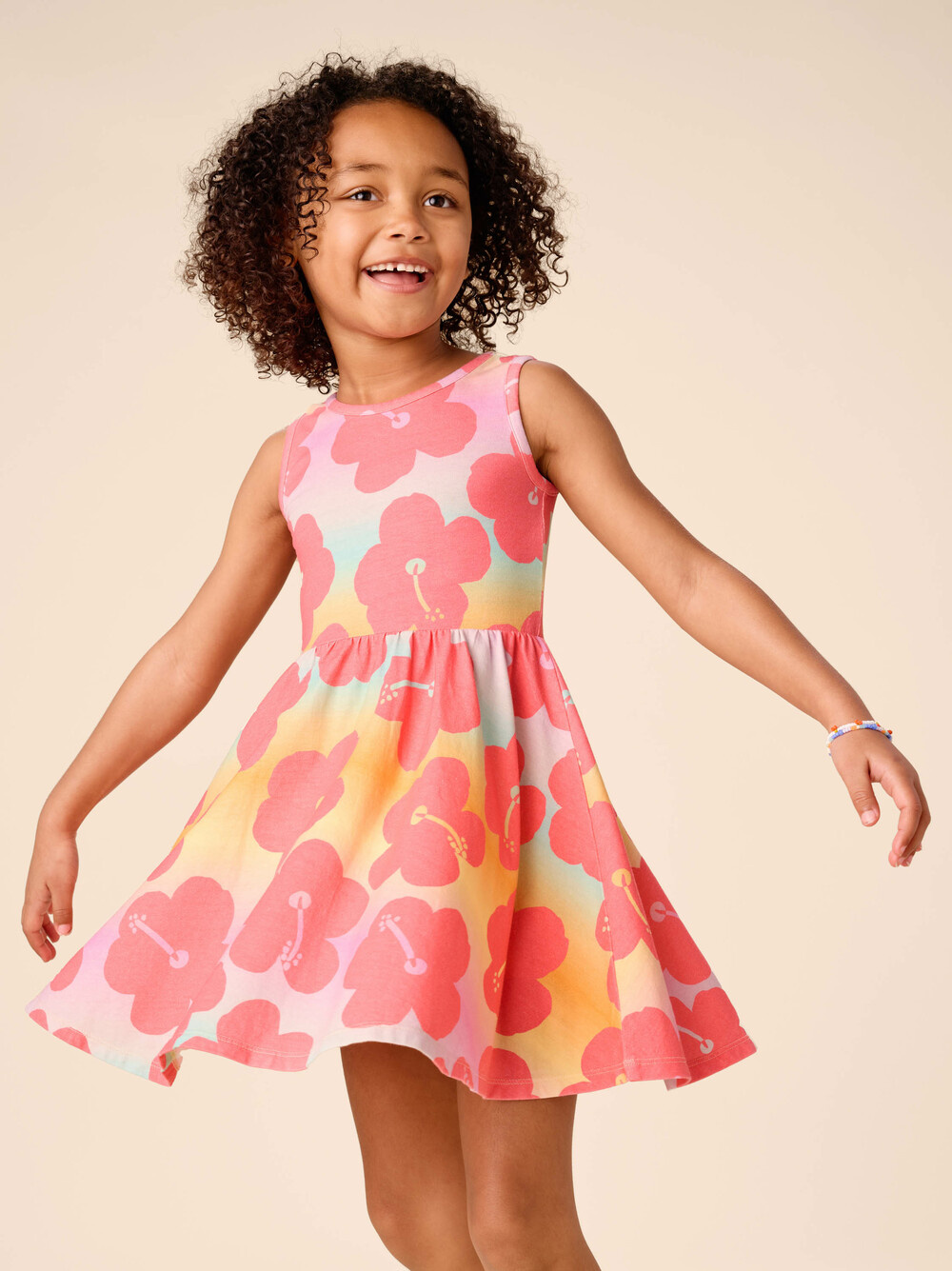 Tea Collection Sleeveless Ballet Dress Rainbow Hibiscus