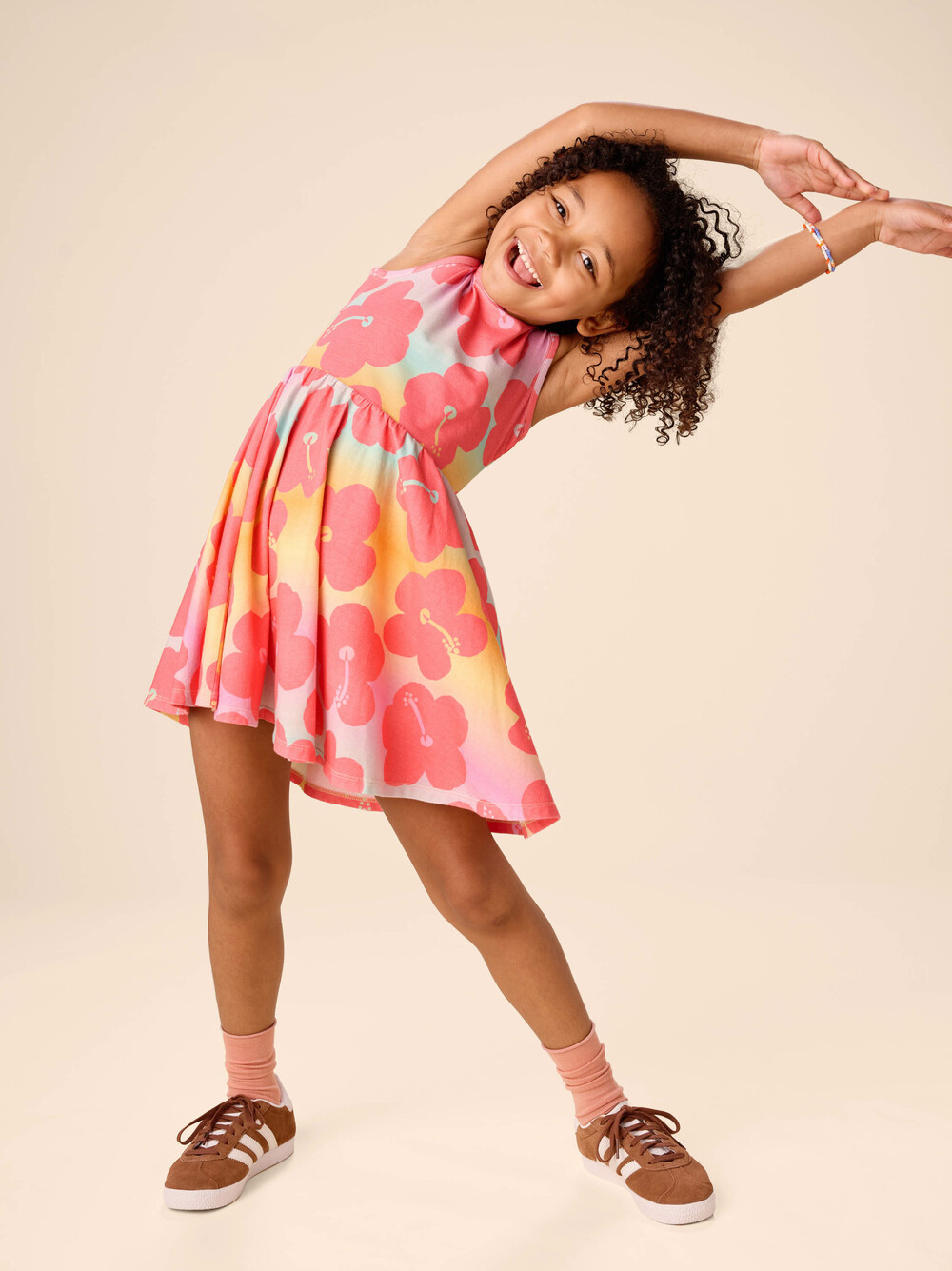 Tea Collection Sleeveless Ballet Dress Rainbow Hibiscus