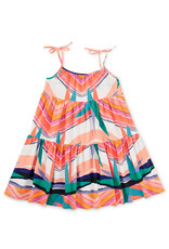 Tea Collection Tie Should Tiered Dress Bird of Paradise Stripe