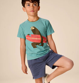 Tea Collection Surfer Sloth Graphic Tee Patina