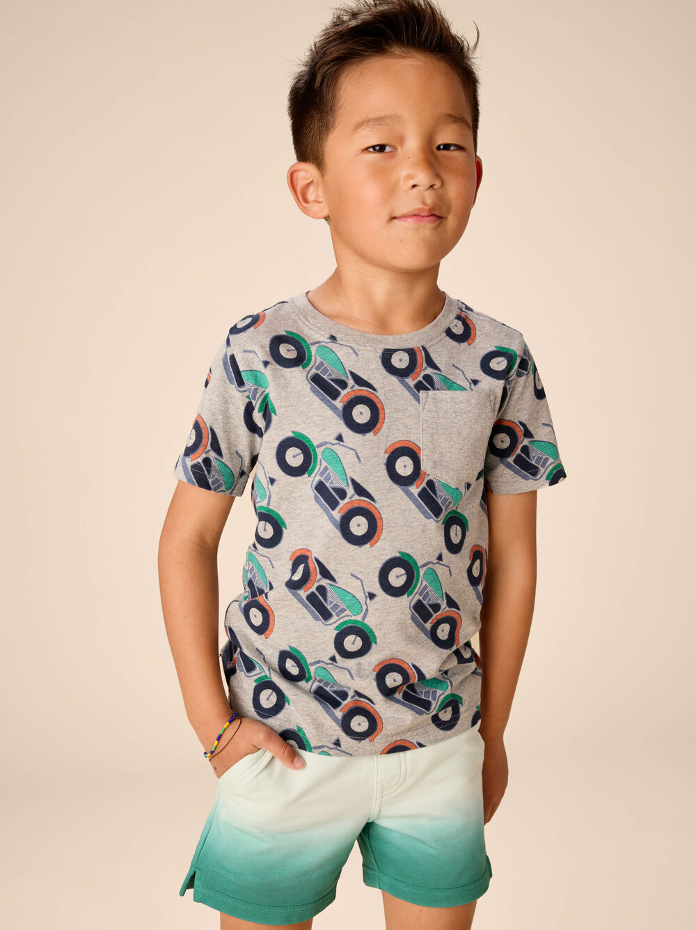 Tea Collection Printed Pocket Tee Motocicleta